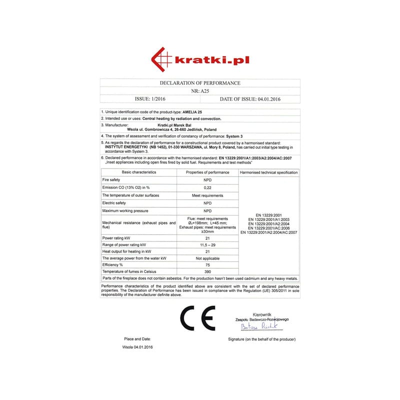 Kratki AMELIA L BS G Ενεργειακό Τζάκι Ξύλου Αερόθερμο 21kW Αριστερή Γωνία Μαντεμένιο με Συρόμενη Πόρτα CE