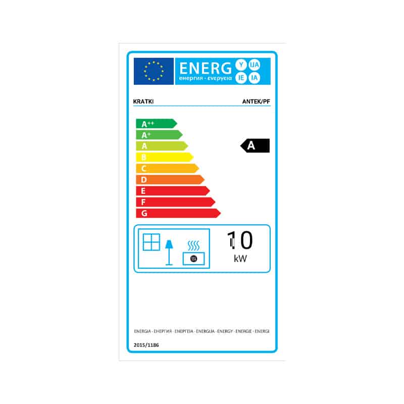 Kratki ANTEK PF Ενεργειακό Τζάκι Ξύλου Αερόθερμο 10kw Ίσιο Μαντεμένιο με Ανοιγόμενη Πόρτα Ενεργειακή Καρτέλα