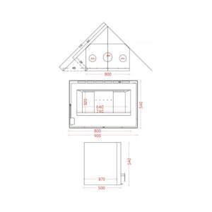 Χυτήρια Μισαηλίδης T-80 Crystal Ενεργειακό Τζάκι Κασέτα Ξύλου 13,8kW Ίσιο με Ανοιγόμενη Πόρτα