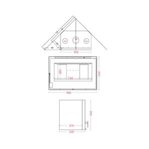 Χυτήρια Μισαηλίδης T-90 Crystal Ενεργειακό Τζάκι Κασέτα Ξύλου 14,7kW Ίσιο με Ανοιγόμενη Πόρτα