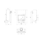 Kratki NADIA 10 G Ενεργειακό Τζάκι Ξύλου Αερόθερμο 10kw Ίσιο από Χάλυβα με Συρόμενη Πόρτα Τεχνικό Σχέδιο