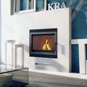 Kratki BLANKA 670 570 Ενεργειακό Τζάκι Ξύλου Αερόθερμο 11kw Ίσιο από Χάλυβα με Ανοιγόμενη Πόρτα