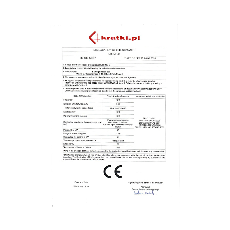 Kratki MBO P BS Ενεργειακό Τζάκι Ξύλου Αερόθερμο 15kw Δεξιά Γωνία από Χάλυβα με Ανοιγόμενη Πόρτα CE