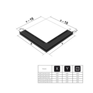 Kratki LUFT NL 90 45S C Περσίδα Τζακιού 76,6×54,7x9cm Γωνιακή Αριστερή Μαύρη