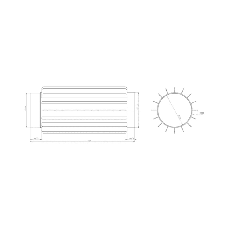 OEM Εναλλάκτης Θερμότητας Καπνοδόχου 150mm Μαύρου Χάλυβα Διαστάσεις