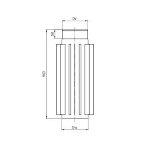 OEM Εναλλάκτης Θερμότητας Καπνοδόχου 250mm Μαύρου Χάλυβα