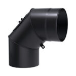 OEM Γωνία Σύνδεσης Καπνοδόχου 200mm 90° Ρυθμιζόμενη Μαύρου Χάλυβα