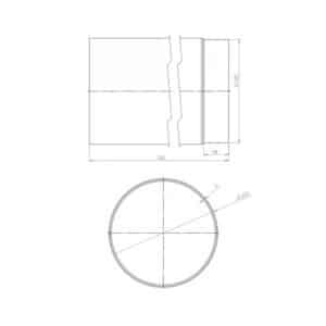 OEM Καμινάδα Καπνοδόχου 200mm 0,25m Μαύρου Χάλυβα
