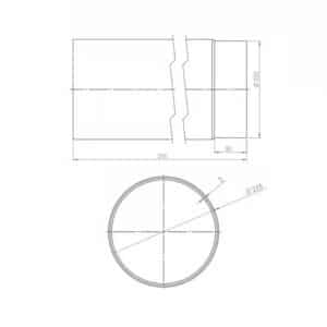 OEM Καμινάδα Καπνοδόχου 220mm 0,25m Μαύρου Χάλυβα