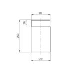 OEM Καμινάδα Καπνοδόχου 130mm 0,25m Μαύρου Χάλυβα Διαστάσεις