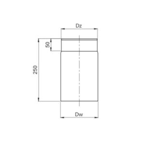 OEM Καμινάδα Καπνοδόχου 130mm 0,25m Μαύρου Χάλυβα