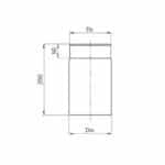 OEM Καμινάδα Καπνοδόχου 160mm 0,25m Μαύρου Χάλυβα Διαστάσεις