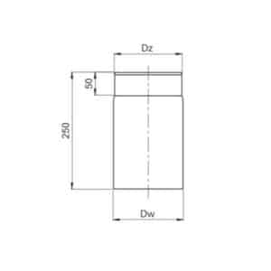 OEM Καμινάδα Καπνοδόχου 250mm 0,25m Μαύρου Χάλυβα