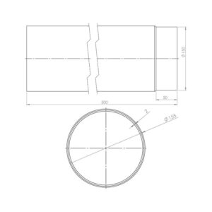 OEM Καμινάδα Καπνοδόχου 150mm 0,5m Μαύρου Χάλυβα