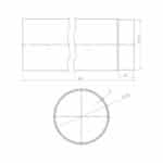 OEM Καμινάδα Καπνοδόχου 160mm 0,5m Μαύρου Χάλυβα Διαστάσεις