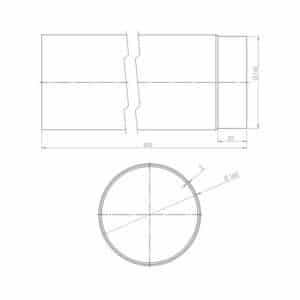 OEM Καμινάδα Καπνοδόχου 160mm 0,5m Μαύρου Χάλυβα