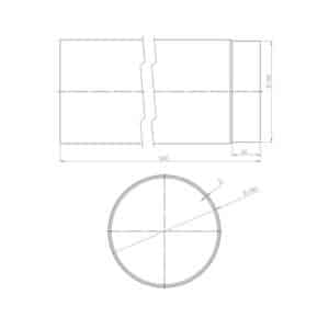 OEM Καμινάδα Καπνοδόχου 180mm 0,5m Μαύρου Χάλυβα