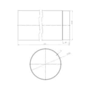 OEM Καμινάδα Καπνοδόχου 200mm 0,5m Μαύρου Χάλυβα