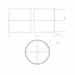 OEM Καμινάδα Καπνοδόχου 220mm 0,5m Μαύρου Χάλυβα Διαστάσεις