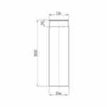 OEM Καμινάδα Καπνοδόχου 250mm 0,5m Μαύρου Χάλυβα Διαστάσεις