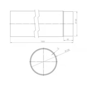 OEM Καμινάδα Καπνοδόχου 130mm 1m Μαύρου Χάλυβα