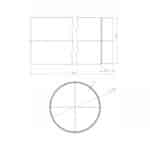 OEM Καμινάδα Καπνοδόχου 180mm 1m Μαύρου Χάλυβα Διαστάσεις
