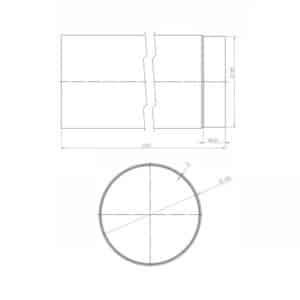 OEM Καμινάδα Καπνοδόχου 180mm 1m Μαύρου Χάλυβα
