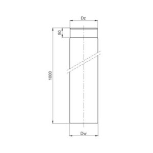 OEM Καμινάδα Καπνοδόχου 120mm 1m Μαύρου Χάλυβα