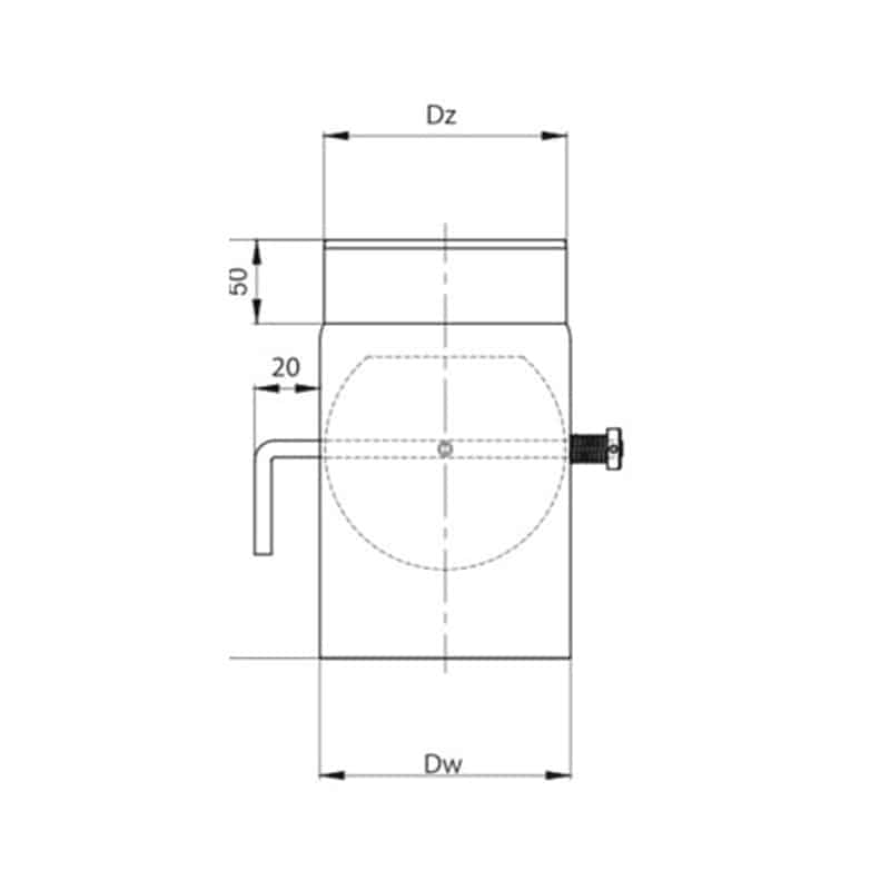 OEM Κλαπέτο Καπνοδόχου 120mm Μαύρου Χάλυβα Διαστάσεις