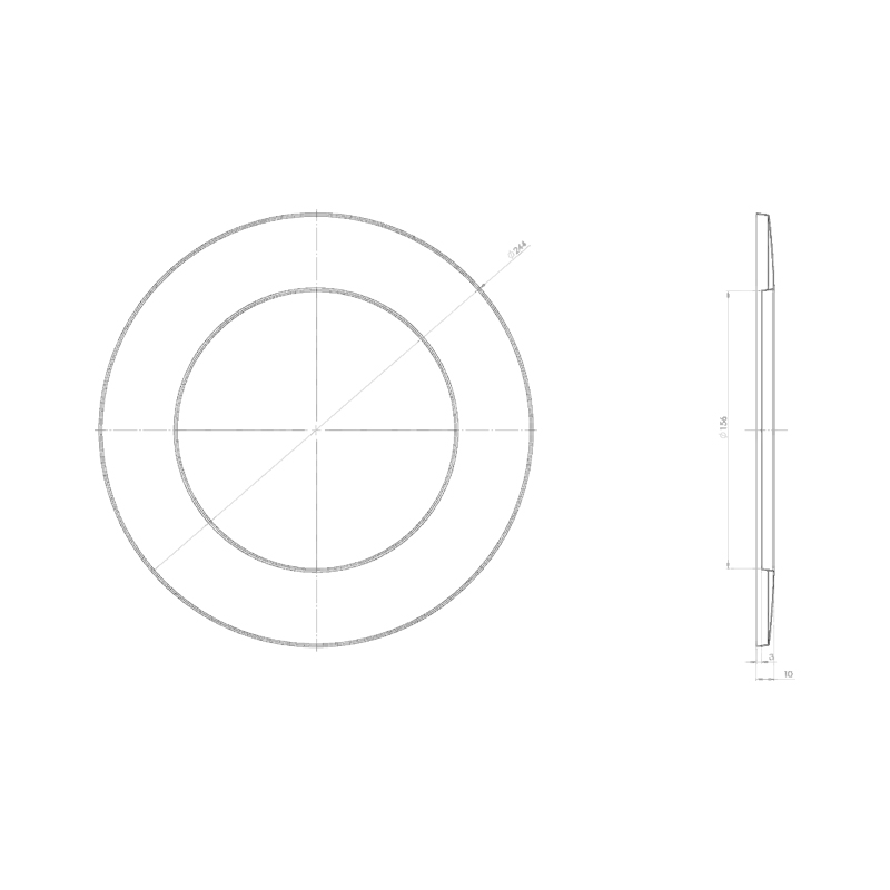 OEM Ροζέτα Καπνοδόχου 150mm Μαύρου Χάλυβα Διαστάσεις