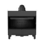 Kratki LUCY 16 BLACK Ενεργειακό Τζάκι Ξύλου Αερόθερμο 16kw Ίσιο από Χάλυβα με Ανοιγόμενη Πόρτα