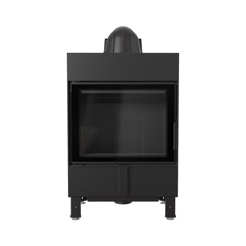 Kratki LUCY 12 BLACK Ενεργειακό Τζάκι Ξύλου Αερόθερμο 12kw Ίσιο από Χάλυβα με Ανοιγόμενη Πόρτα