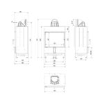 Kratki LUCY 12 BLACK Ενεργειακό Τζάκι Ξύλου Αερόθερμο 12kw Ίσιο από Χάλυβα με Ανοιγόμενη Πόρτα