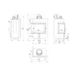 Kratki LUCY 12 L BS BLACK Ενεργειακό Τζάκι Ξύλου Αερόθερμο 12kw Αριστερή Γωνία από Χάλυβα με Ανοιγόμενη Πόρτα