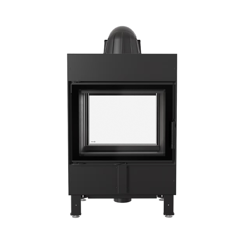 Kratki LUCY 12 T BLACK Ενεργειακό Τζάκι Ξύλου Αερόθερμο 12kW Διαμπερές από Χάλυβα με Ανοιγόμενη Πόρτα