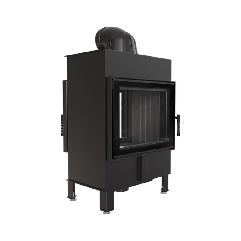 Kratki LUCY 12 T BLACK Ενεργειακό Τζάκι Ξύλου Αερόθερμο 12kW Διαμπερές από Χάλυβα με Ανοιγόμενη Πόρτα