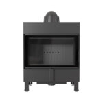 Kratki LUCY 14 BLACK Ενεργειακό Τζάκι Ξύλου Αερόθερμο 14kw Ίσιο από Χάλυβα με Ανοιγόμενη Πόρτα