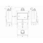 Kratki LUCY 14 BLACK Ενεργειακό Τζάκι Ξύλου Αερόθερμο 14kw Ίσιο από Χάλυβα με Ανοιγόμενη Πόρτα Τεχνικό Σχέδιο