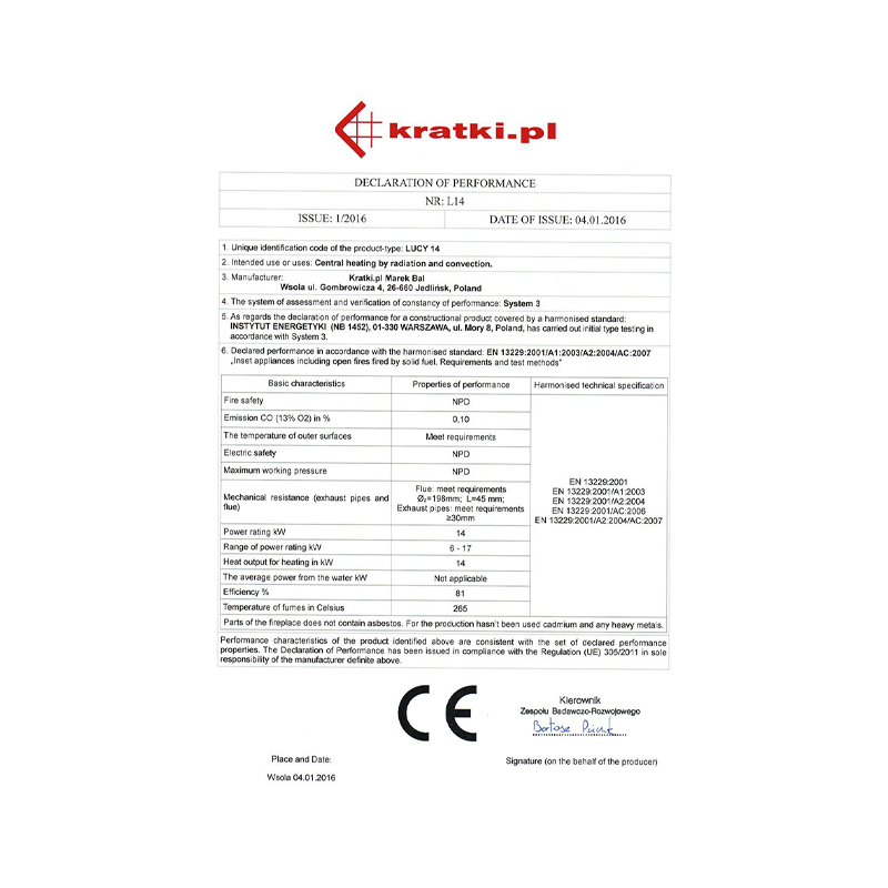 Kratki LUCY 14 BLACK Ενεργειακό Τζάκι Ξύλου Αερόθερμο 14kw Ίσιο από Χάλυβα με Ανοιγόμενη Πόρτα CE