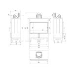 Kratki LUCY 14 Ενεργειακό Τζάκι Ξύλου Αερόθερμο 14kw Ίσιο από Χάλυβα με Ανοιγόμενη Πόρτα Τεχνικό Σχέδιο