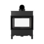 Kratki LUCY 14 T BLACK Ενεργειακό Τζάκι Ξύλου Αερόθερμο 14kw Διαμπερές από Χάλυβα με Ανοιγόμενη Πόρτα