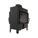 Kratki LUCY 14 T BLACK Ενεργειακό Τζάκι Ξύλου Αερόθερμο 14kw Διαμπερές από Χάλυβα με Ανοιγόμενη Πόρτα