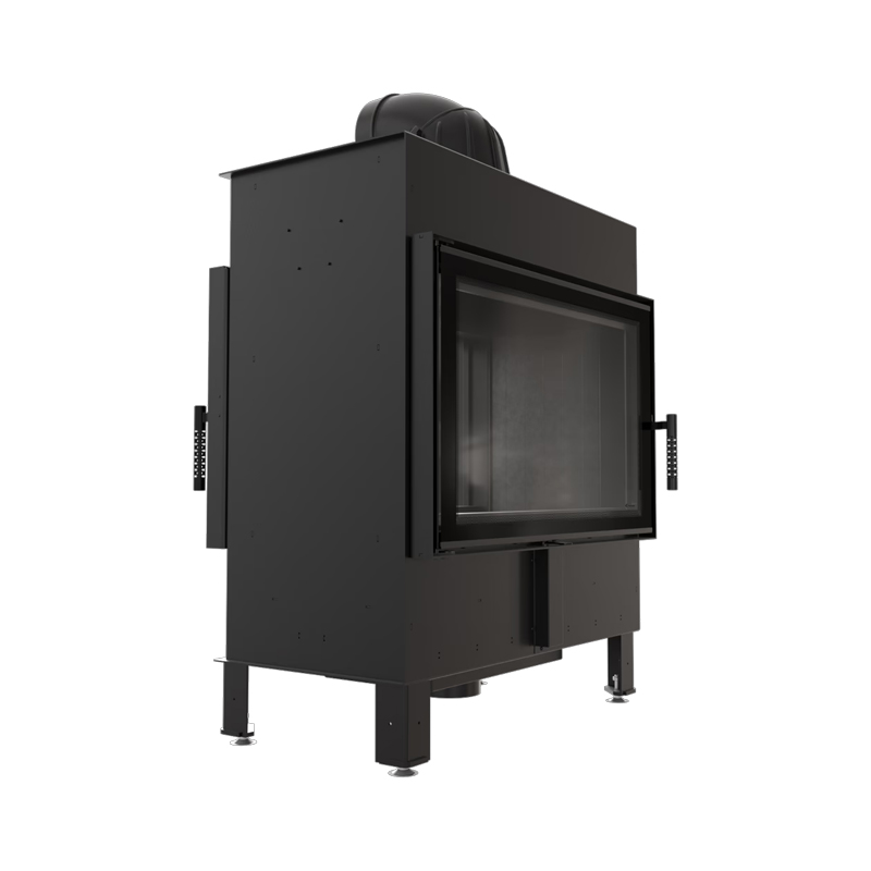 Kratki LUCY 14 T BLACK Ενεργειακό Τζάκι Ξύλου Αερόθερμο 14kw Διαμπερές από Χάλυβα με Ανοιγόμενη Πόρτα