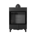 Kratki LUCY 15 BLACK Ενεργειακό Τζάκι Ξύλου Αερόθερμο 15kw Ίσιο από Χάλυβα με Ανοιγόμενη Πόρτα