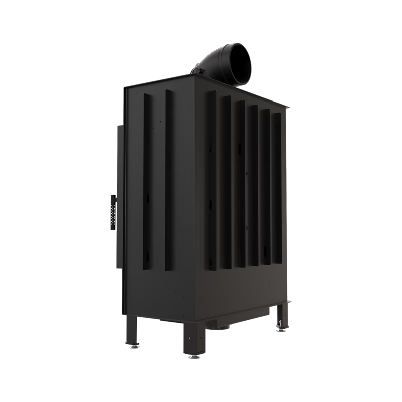 Kratki LUCY 15 BLACK Ενεργειακό Τζάκι Ξύλου Αερόθερμο 15kw Ίσιο από Χάλυβα με Ανοιγόμενη Πόρτα