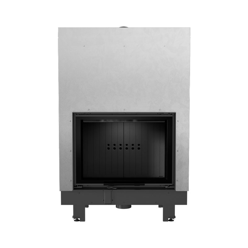 Kratki MBA G BLACK Ενεργειακό Τζάκι Ξύλου Αερόθερμο 17kw Ίσιο από Χάλυβα με Συρόμενη Πόρτα