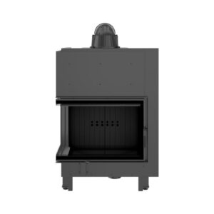 Kratki MBA L BS BLACK Ενεργειακό Τζάκι Ξύλου Αερόθερμο 17kw Αριστερή Γωνία από Χάλυβα με Ανοιγόμενη Πόρτα