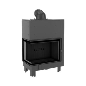 Kratki MBA L BS BLACK Ενεργειακό Τζάκι Ξύλου Αερόθερμο 17kw Αριστερή Γωνία από Χάλυβα με Ανοιγόμενη Πόρτα