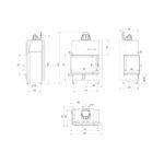 Kratki MBA L BS BLACK Ενεργειακό Τζάκι Ξύλου Αερόθερμο 17kw Αριστερή Γωνία από Χάλυβα με Ανοιγόμενη Πόρτα Τεχνικό Σχέδιο