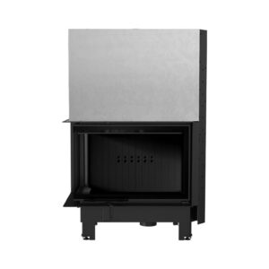 Kratki MBA L BS G BLACK Ενεργειακό Τζάκι Ξύλου Αερόθερμο 17kw Αριστερή Γωνία από Χάλυβα με Συρόμενη Πόρτα